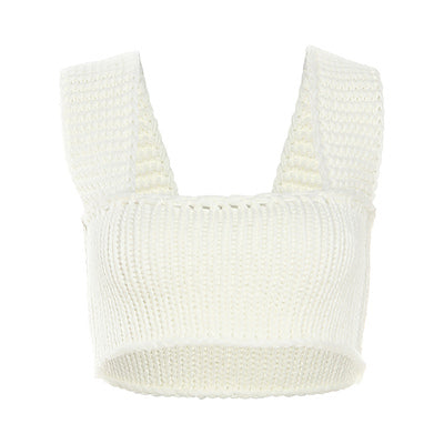 LaPose Fashion - Abril Knit Crop Top - Clean Girl, Crop Tops, Elegant Tops, Knitted Tops, Sleeveless Tops, Tops
