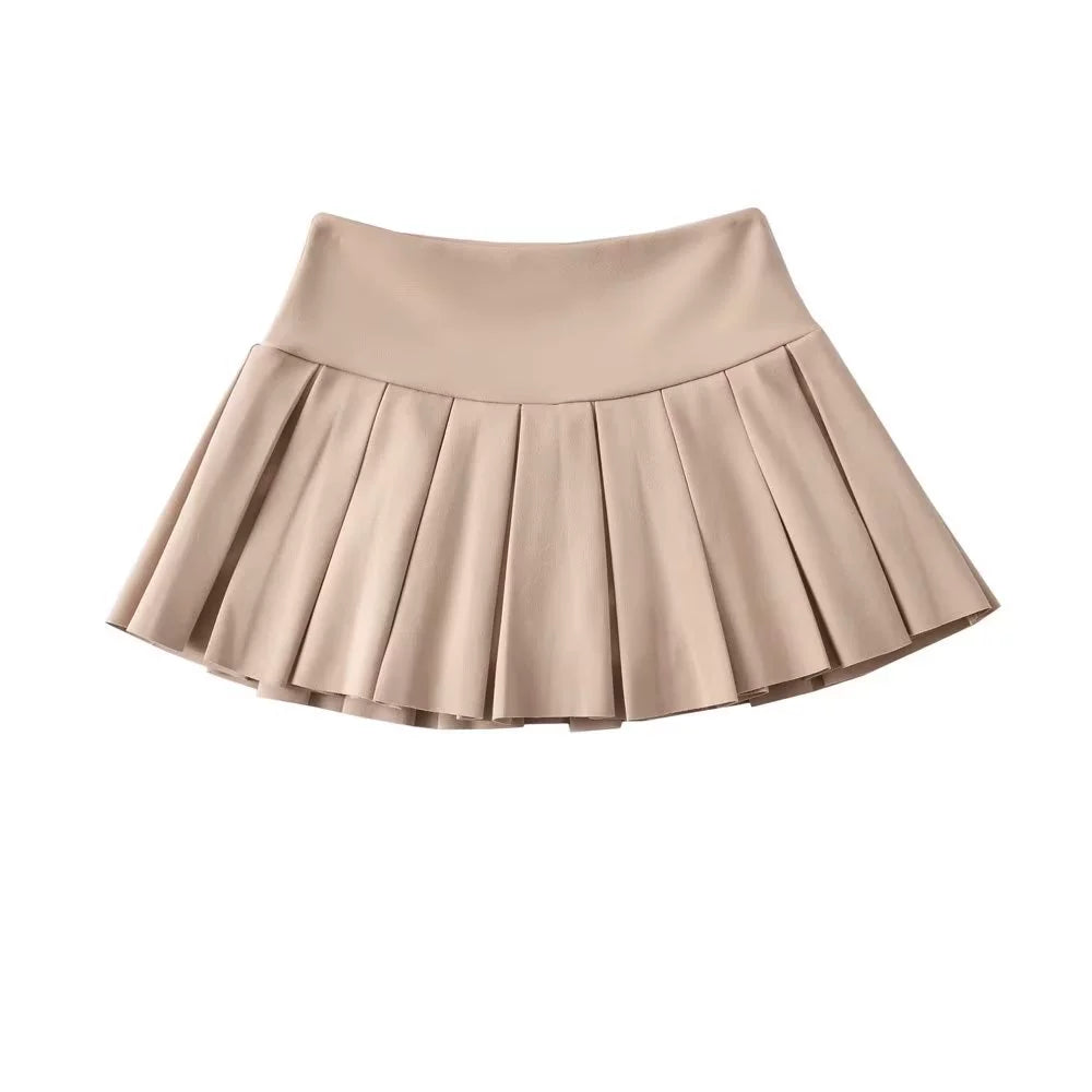 LaPose Fashion - Andraya Pleated Mini Skirt - A-Line Skirts, Fairy Skirts, Mini Skirts, Ruffle Skirts, Satin Skirts, Short Skirts, Skirts, Tennis 