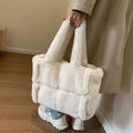 LaPose Fashion - Arden Faux Fur Plush Bag - Bags, Clean Girl, Handbags, Large Bags, Plush Bags, Shoulder Bags, Tote Bags