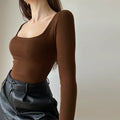 LaPose Fashion - Biana Basic Long Sleeve Top - Basic Tops, Crop Tops, Elegant Tops, Knitted Tops, Long Sleeve Tops, Tops, Winter Edit