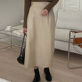 LaPose Fashion - Cambria Faux Leather Midi Skirt - Leather Skirts, Long Skirts, Midi Skirts, Skirts