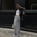LaPose Fashion - Chana Knitted Skirt Set - Basic Tops, Casual Sets, Elegant Tops, Knitted Sets, Knitted Skirts, Knitted Tops, Long Skirts, Long