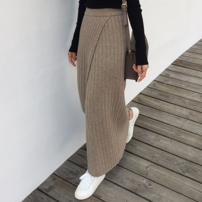 LaPose Fashion - Clariss Knit Maxi Skirt - Autumn Clothes, Bottoms, Clean Girl, Clothing, Fall Clothes, Fall-Winter 23, Knitted Skirts, Long Sk