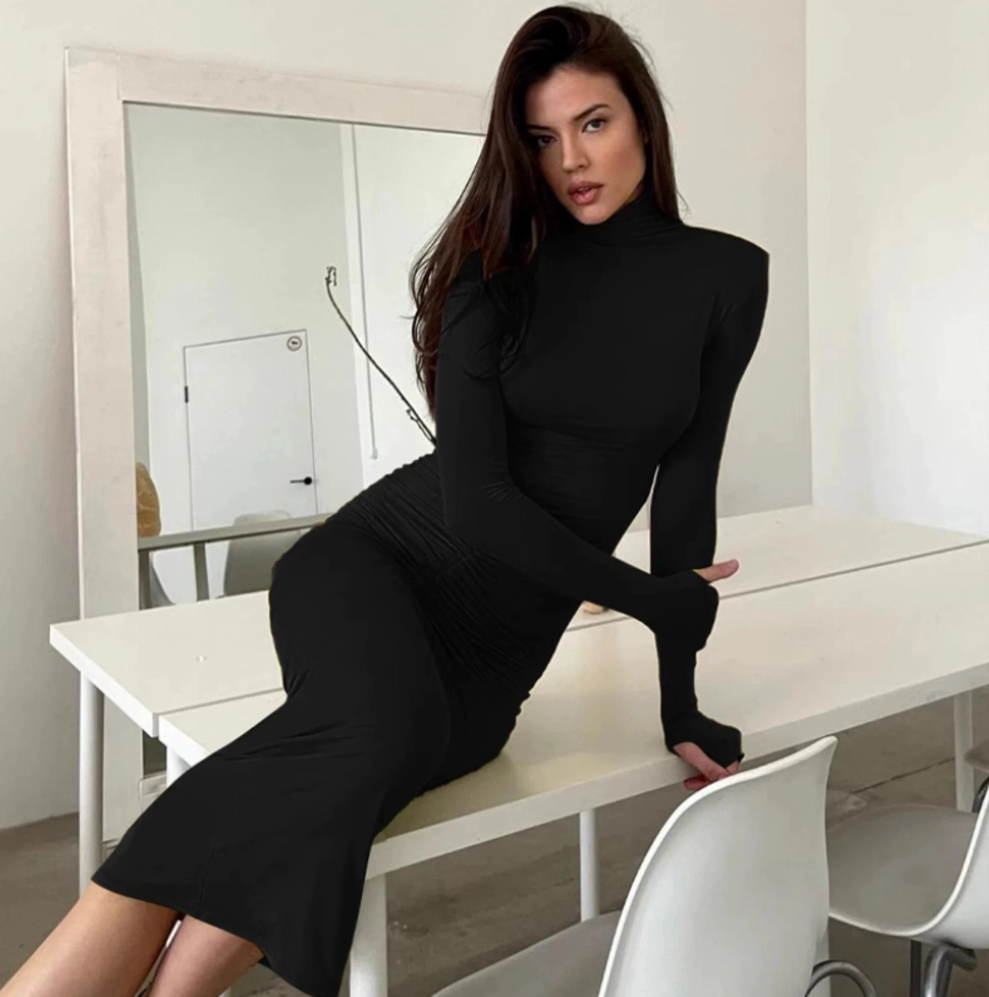 LaPose Fashion - Clover Long Sleeve Maxi Dress - Autumn Dresses, Bodycon Dresses, Dresses, Elegant Dresses, Formal Dresses, Going Out Dresses, High N