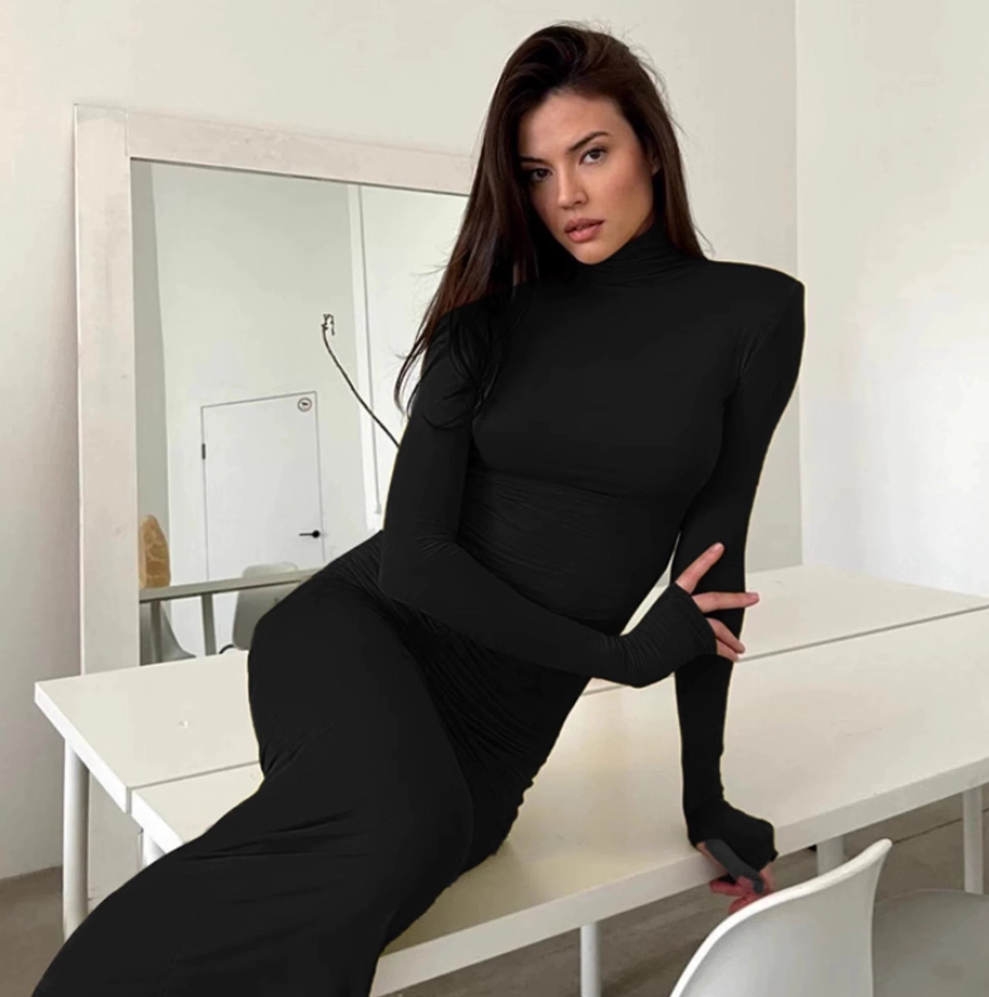 LaPose Fashion - Clover Long Sleeve Maxi Dress - Autumn Dresses, Bodycon Dresses, Dresses, Elegant Dresses, Formal Dresses, Going Out Dresses, High N