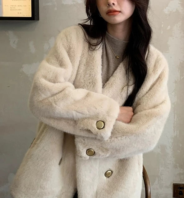 LaPose Fashion - Daleah Faux Fur Loose Coat - Coat, Coats, Coats & Jackets, Fur Coats, Winter Edit, Wool Coats