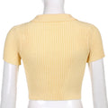 LaPose Fashion - Davida Short Sleeve Top - Autumn Clothes, Basic Tops, Clean Girl, Clothing, Crop Tops, Fall Clothes, Knitted Tops, Short Sleev