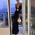 LaPose Fashion - Deliyah Deep Neck Maxi Dress - Backless Dresses, Dresses, Elegant Dresses, Formal Dresses, Little Black Dresses, Long Dresses, Maxi