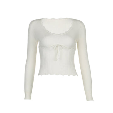LaPose Fashion - Elda Long Sleeve Top - Crop Tops, Knitted Tops, Long Sleeve Tops, Tops, Winter Edit
