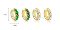 LaPose Fashion - Emerald Green Mini  Hoop Earrings - Accesories, Earrings, Gold Pleated Accesories