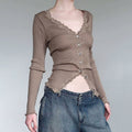 LaPose Fashion - Eva Long Sleeve Top - Basic Tops, Elegant Tops, Knitted Tops, Long Sleeve Tops, Tops, Winter Edit