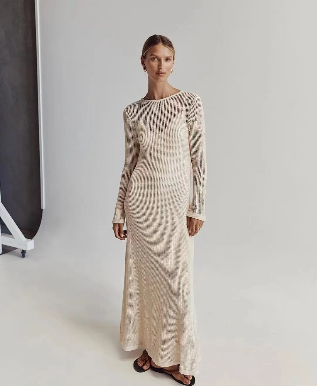 LaPose Fashion - Fraida Knitt Maxi Dress - Backless Dresses, Beach Dresses, Clean Girl, Cover-Ups, Daytime Dresses, Dresses, Fall-Winter 23, Fe