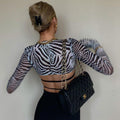 LaPose Fashion - Freda Mesh Crop Top - ALS, Clothing, Crop Tops, Influencer, Long Sleeve Tops, Mikayla, New Arrival, Tops
