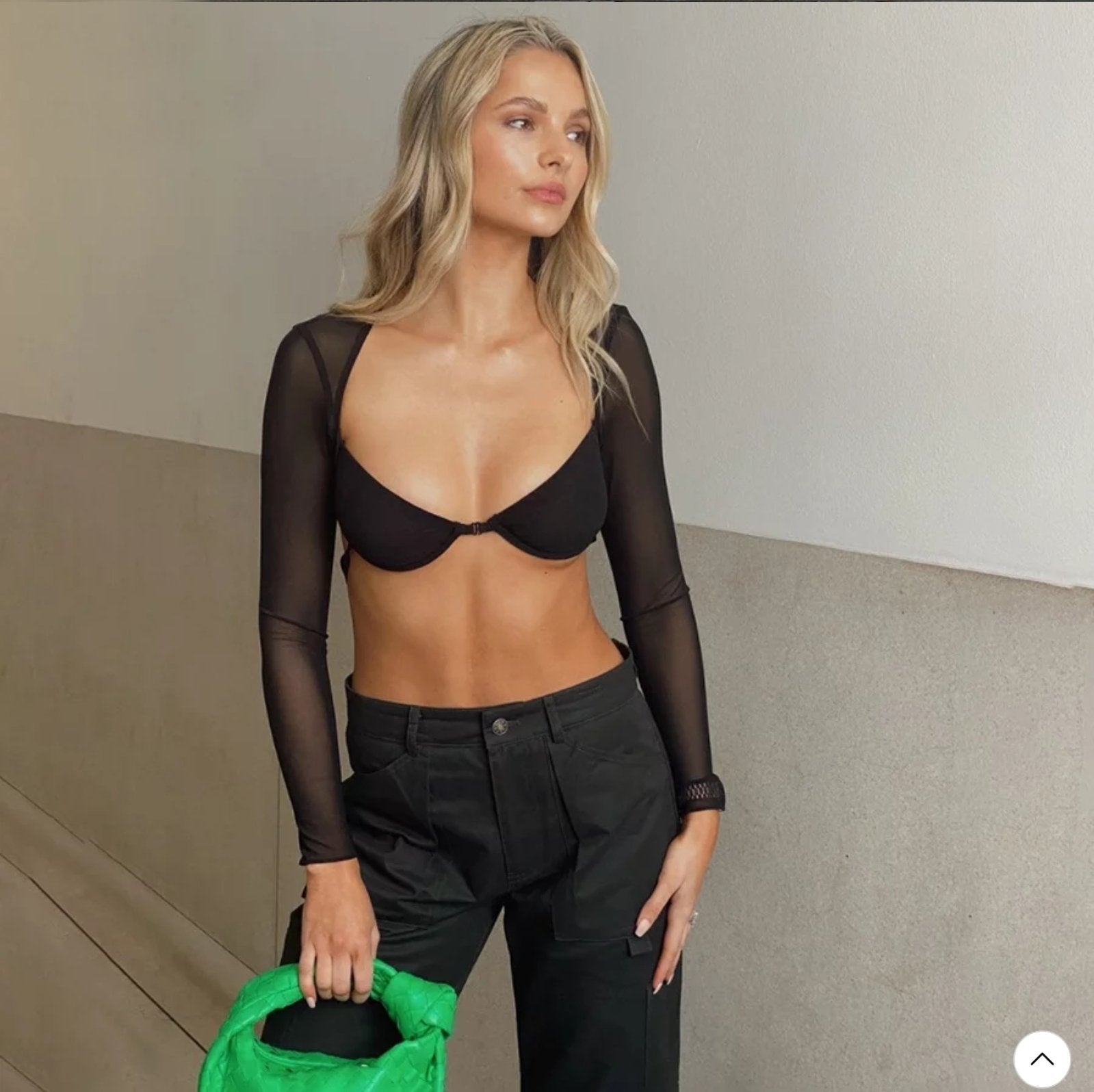 LaPose Fashion - Freda Mesh Crop Top - ALS, Clothing, Crop Tops, Influencer, Long Sleeve Tops, Mikayla, New Arrival, Tops
