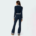 LaPose Fashion - Jadira Knitted Pants Set - Basic Tops, Knitted Pants, Knitted Sets, Knitted Tops, Long Sleeve Tops, Matching Sets, Outfit Sets,