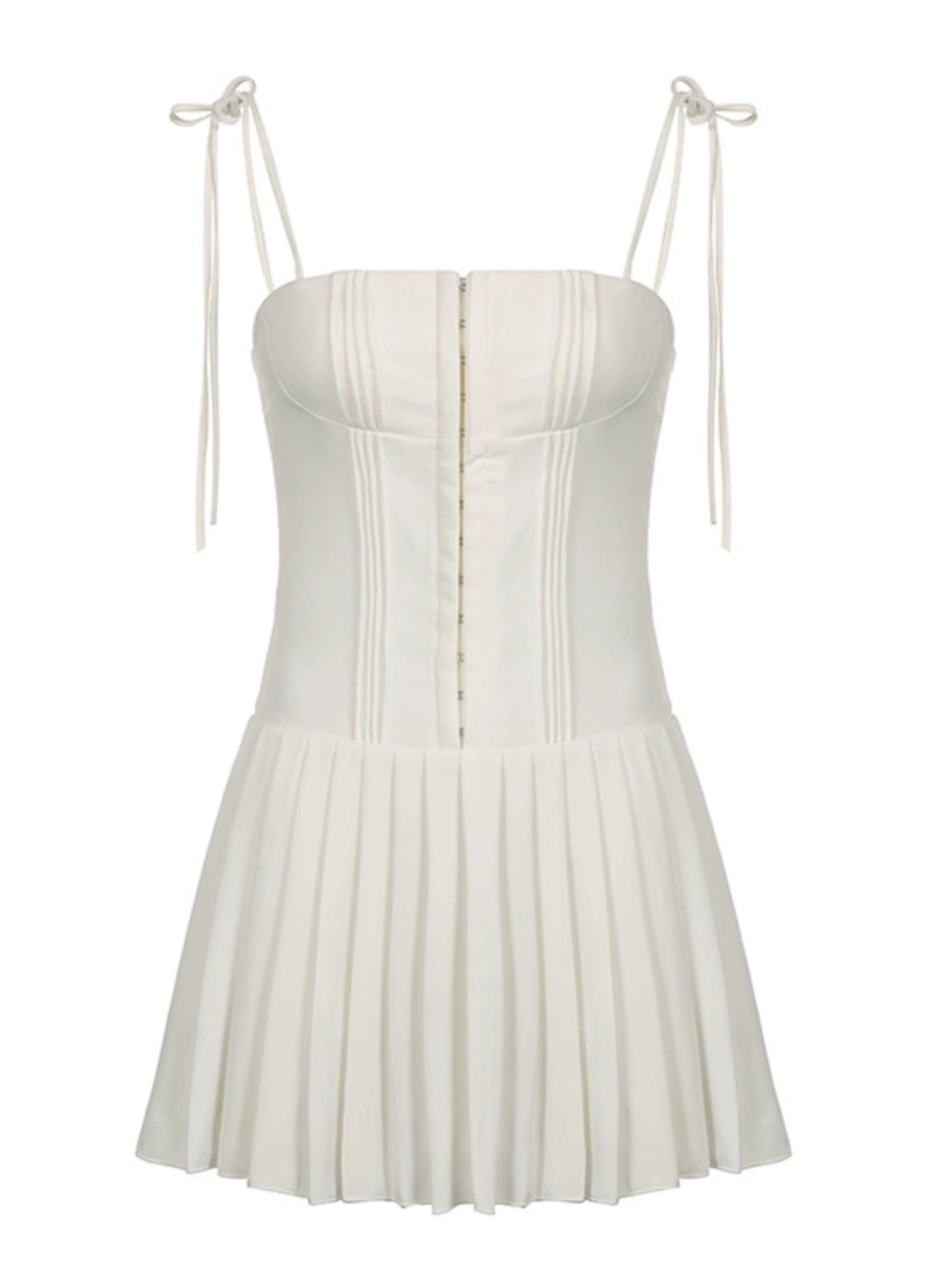 LaPose Fashion - Jersey Pleated Mini Dress - Clean Girl