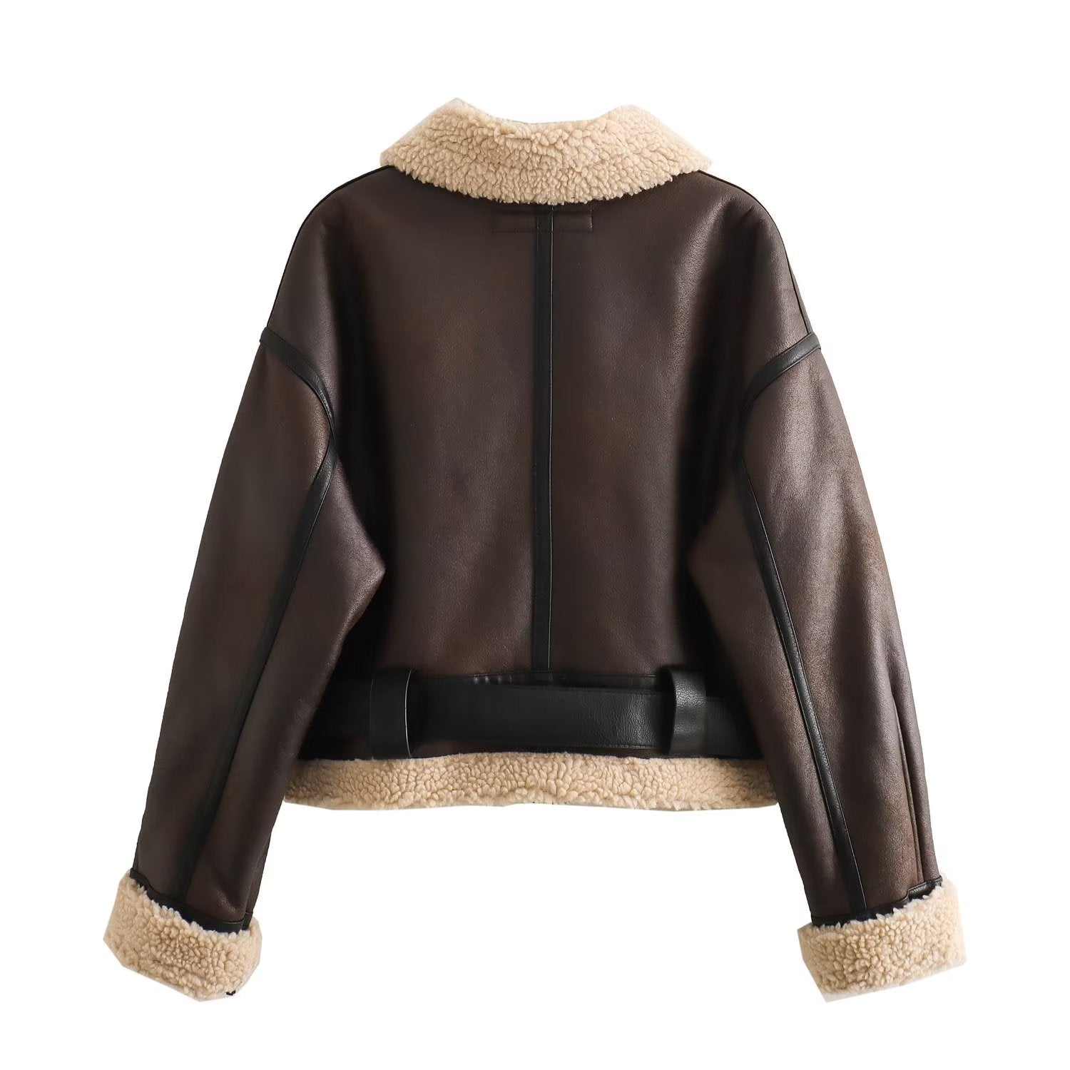 LaPose Fashion - Jerzi Faux Leather Oversize Jacket - Coats & Jackets, Jackets, Leather Jackets, Oversize Jacket, Puffer Jacket, Retro Jackets, Winter Edi