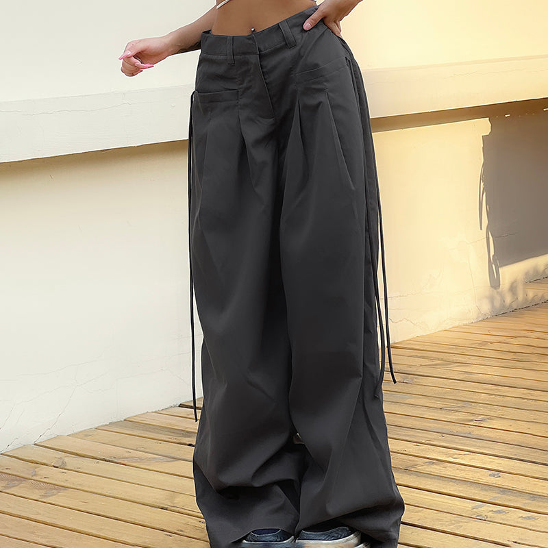 LaPose Fashion - Jessa Wide Leg Baggy Pants - Autumn Clothes, Baggy Pants, Bottoms, Casual Pants, Clothing, Fall Clothes, Fall-Winter 23, High Wai