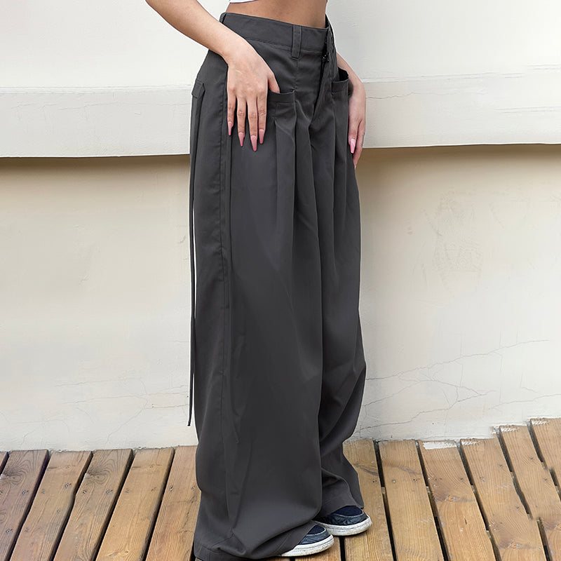 LaPose Fashion - Jessa Wide Leg Baggy Pants - Autumn Clothes, Baggy Pants, Bottoms, Casual Pants, Clothing, Fall Clothes, Fall-Winter 23, High Wai