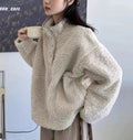 LaPose Fashion - Jessica Oversize Fur Sweatshirt - Basic Tops, Knit Top, Knitted Tops, Long Sleeve Tops, Oversize Tops, Tops, Warm Tops