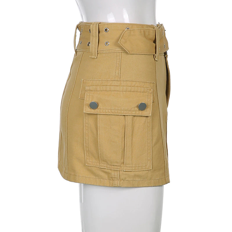 LaPose Fashion - Joelle Short Skirt - Bottoms, Cargo Skirts, Clothing, Mini Skirts, Short Skirts, Skirts