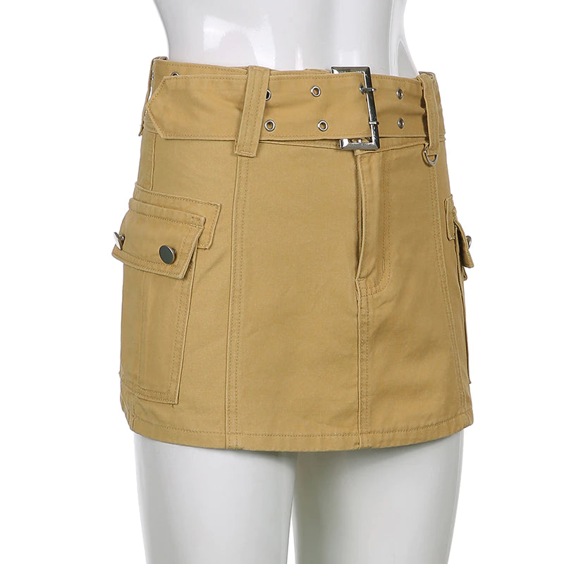 LaPose Fashion - Joelle Short Skirt - Bottoms, Cargo Skirts, Clothing, Mini Skirts, Short Skirts, Skirts