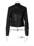 LaPose Fashion - Katia Retro Leather Jacket - Bomber Jacket, Coats & Jackets, Fall-Winter 23, Jackets, Leather Jackets, Winter Edit