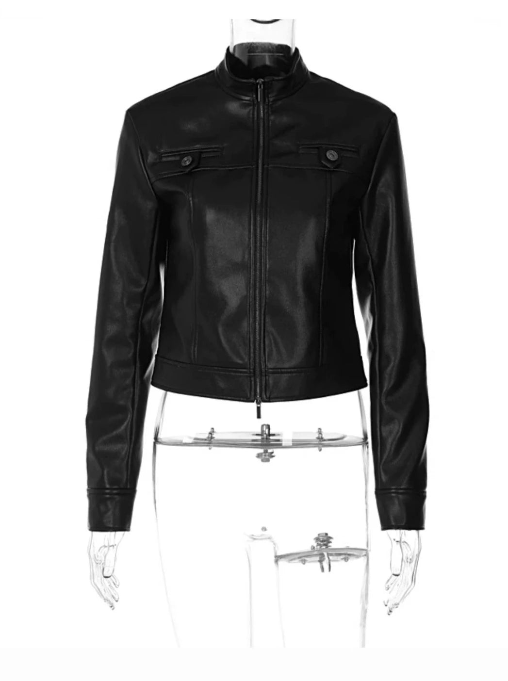 LaPose Fashion - Katia Retro Leather Jacket - Bomber Jacket, Coats & Jackets, Fall-Winter 23, Jackets, Leather Jackets, Winter Edit