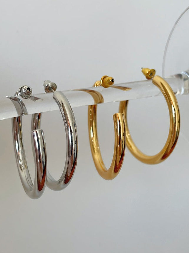 LaPose Fashion - Keidy Hoop Earrings - Accesories, Earrings, Gold Pleated Accesories