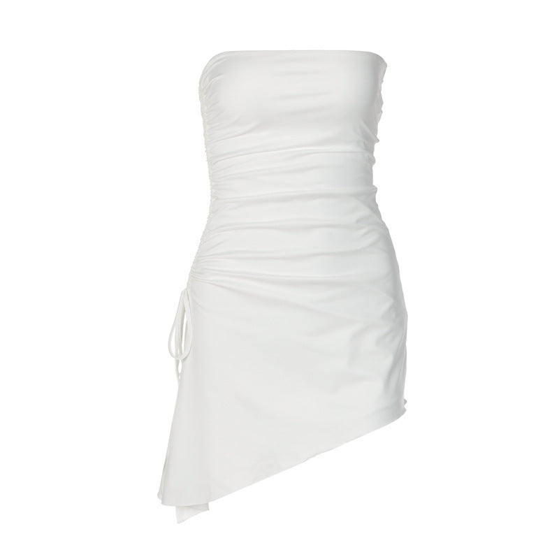 LaPose Fashion - Lael Strapless Mini Dress - A-Line Dresses, Basic Dresses, Clothing, Dresses, Little White Dresses, Mini Dresses, Party & Coctai