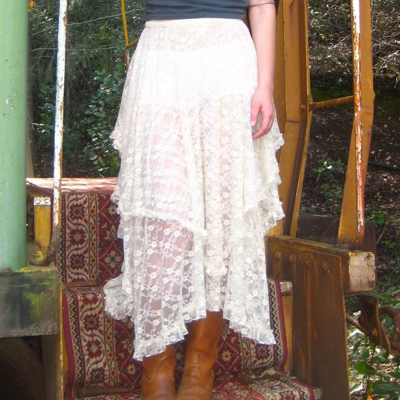 LaPose Fashion - Lyric Lace Midi Skirt - Fairy Skirts, Lace Skirts, Maxi Skirts, Midi Skirt, Ruffle Skirts, Skirts, Vintage Skirts