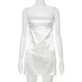LaPose Fashion - Maria Satin Mini Dress - A-Line Dresses, Backless Dresses, Basic Dresses, Clean Girl, Clothing, Dresses, Elegant Dresses, Lit