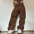 LaPose Fashion - Meryem Drawstring Baggy Pants - Baggy Pants, Clothing, Fall22, High Waist Pants, Loose Pants, Low Waist Pants, Oversize Pants, Pants