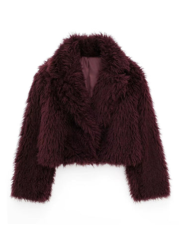 LaPose Fashion - Milana Faux Fur Crop Jacket - Coats, Coats & Jackets, Crop Jackets, Fur Coats, Fur Jackets, Jackets, Winter Edit