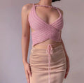 LaPose Fashion - Nara Knitted Top - Asymmetric Tops, Backless Tops, Clothing, Crochet Tops, Crop Tops, Halter Tops, Knitted Tops, Romant
