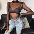 LaPose Fashion - Neala Mesh Bodysuit - Bodysuits, Clothing, Long Sleeve Tops, Mesh Tops, Sexy Clothes, Sexy Tops, Tops, Yk2 Clothes