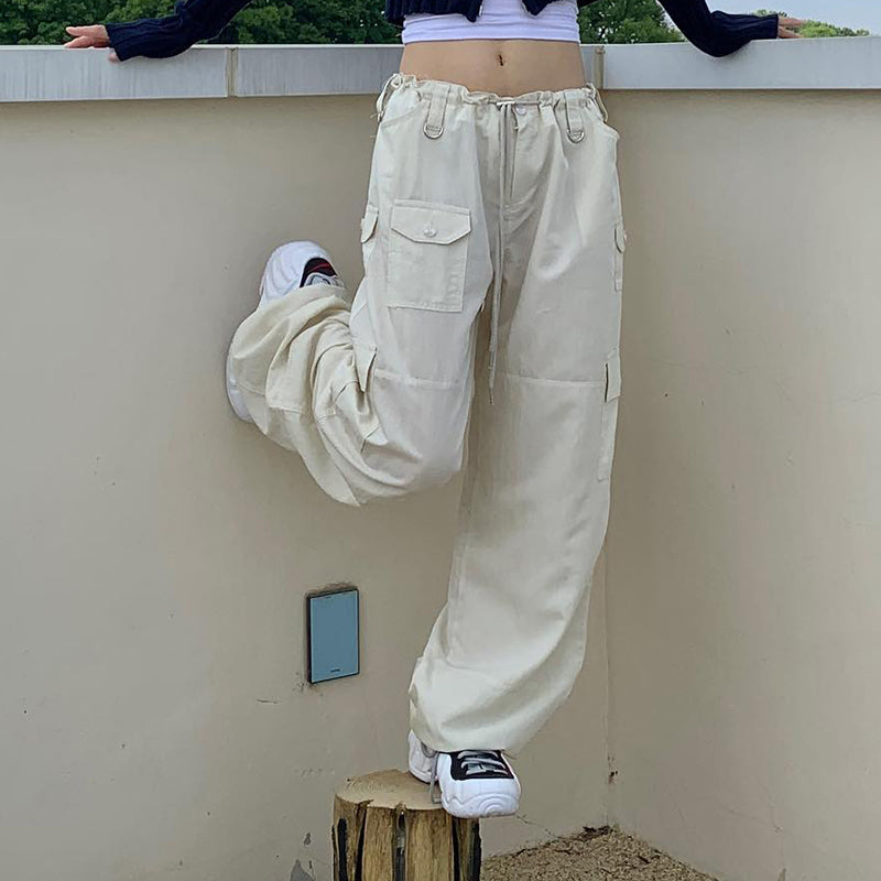 LaPose Fashion - Nell Low Waist Baggy Pants - Bottoms, Cargo Pants, Clothing, Loose Pants, Pants, Trousers