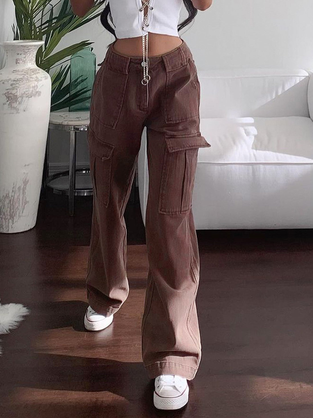 LaPose Fashion - Noelle Cargo Pants - Baggy Pants, Bottoms, Cargo Pants, Casual Pants, Clothing, Fall22, High Waist Pants, Loose Pants, Mi