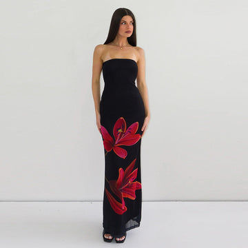 Kahli Strapless Floral Maxi Dress