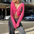 LaPose Fashion - Orva Sweater Cardigan - Cardigan, Clothing, Crop Tops, Fall22, Long Sleeve Tops, Tops, Tops/Sweatshirts