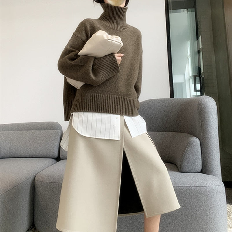 LaPose Fashion - Paride Turtleneck Cashmere Sweater - Autumn Clothes, Clean Girl, Clothing, Fall Clothes, Fall-Winter 23, Fall22, home3, Knitted Tops, Lon