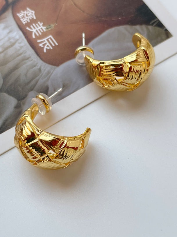 LaPose Fashion - Preston Earrings - Accesories, Earrings, Gold Pleated Accesories