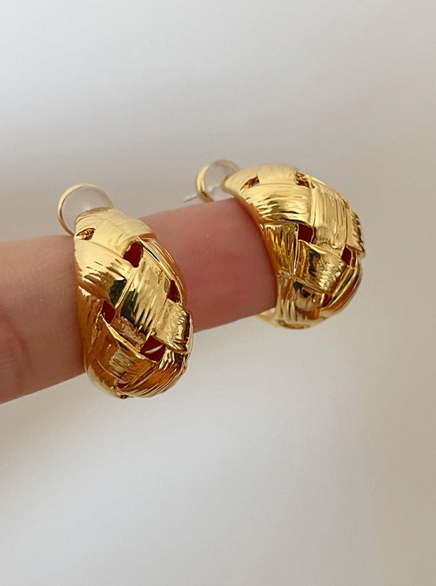 LaPose Fashion - Preston Earrings - Accesories, Earrings, Gold Pleated Accesories