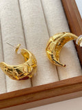 LaPose Fashion - Preston Earrings - Accesories, Earrings, Gold Pleated Accesories