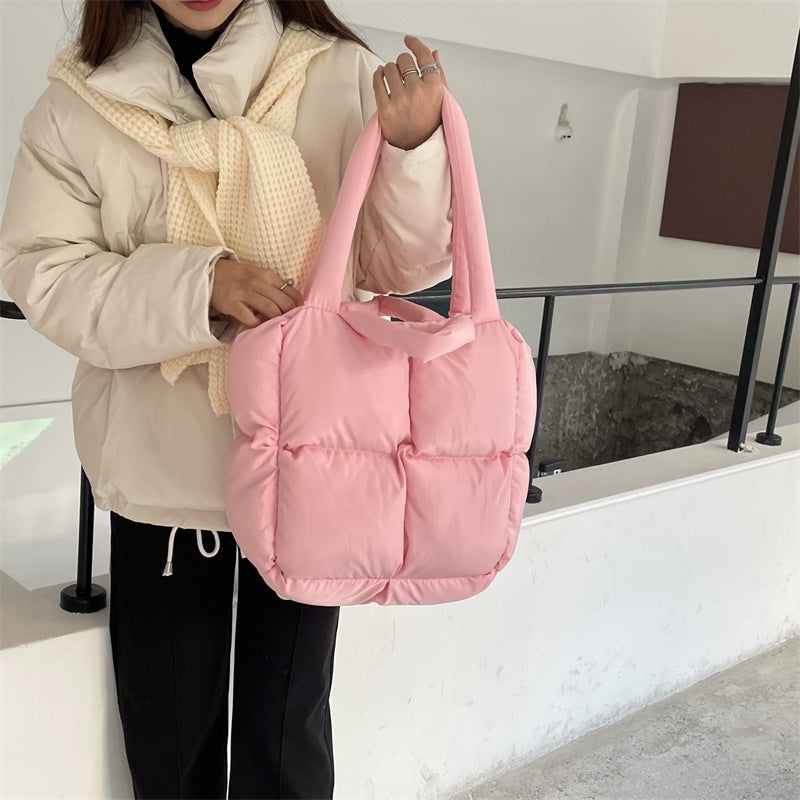 LaPose Fashion - Puff Square Tote Bag - Bags, Clean Girl, Fall-Winter 23, Handbags, home2, Shoulder Bags, Tote Bags