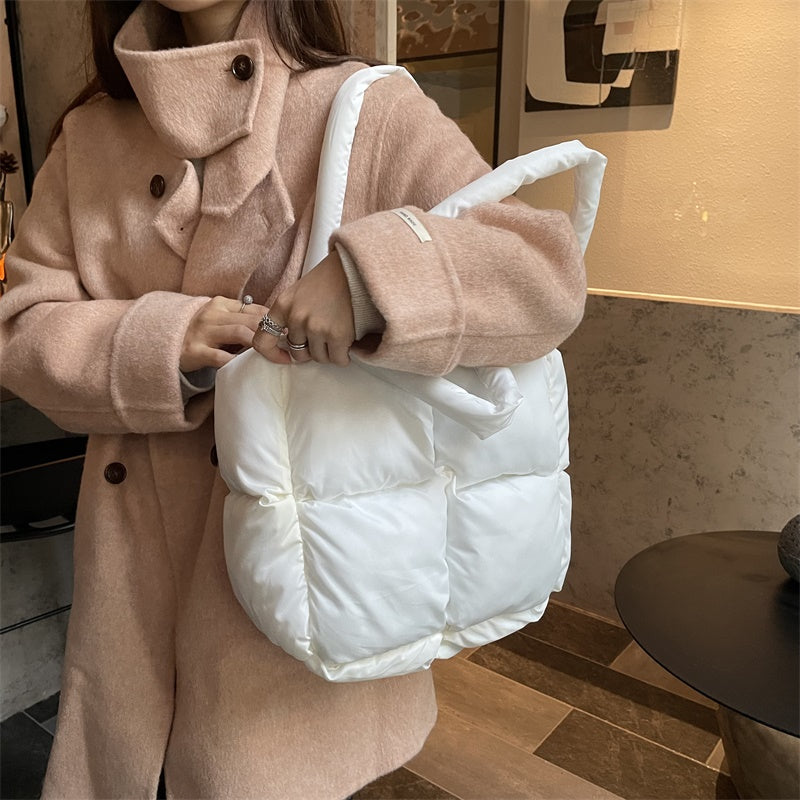 LaPose Fashion - Puff Square Tote Bag - Bags, Clean Girl, Fall-Winter 23, Handbags, home2, Shoulder Bags, Tote Bags