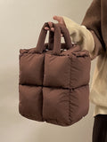 LaPose Fashion - Puff Square Tote Bag - Bags, Clean Girl, Fall-Winter 23, Handbags, home2, Shoulder Bags, Tote Bags