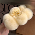 LaPose Fashion - Rabbit Fur Plush Hair Clip - Accesories, Hair Clips, Video, Winter Edit