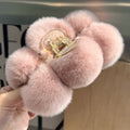 LaPose Fashion - Rabbit Fur Plush Hair Clip - Accesories, Hair Clips, Video, Winter Edit