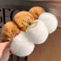 LaPose Fashion - Rabbit Fur Plush Hair Clip - Accesories, Hair Clips, Video, Winter Edit